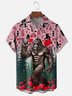Moisture-wicking Valentine's Day Bigfoot Fun Heart Chest Pocket Casual Shirt