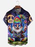 Moisture Wicking Colorful Dizziness Pattern Dwarf Chest Pocket Holiday Shirt