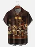 Moisture Wicking Gradient Cheers Beer Dog Cheers Pocket Holiday Shirt
