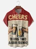 Moisture Wicking Gradient Cheers Beer Cheest Pocket Holiday Shirt