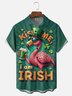 Moisture Wicking St. Patrick's Day Flamingo Beer Chest Pocket Holiday Hawaiian Shirt