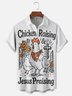 Moisture Wicking Reverence For Jesus Chicken Chest Pocket Holiday Shirt