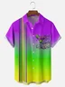 Moisture-wicking Mardi Gras Cocktail Chest Pocket Bowling Shirt