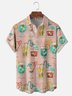 Moisture-wicking Tropical Cocktail Geomatric Chest Pocket Hawaiian Shirt