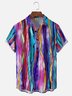 Moisture Wicking Gradient Geometric Abstract Painting Chest Pocket Holiday Shirt