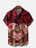 Moisture-wicking Valentine's Day Rose Bigfoot Chest Pocket Hawaiian Shirt