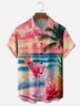 Moisture Wicking Gradient Beach Cocktail Chest Pocket Holiday Shirt