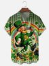 Moisture-wicking St. Patrick's Day Shamrock Dwarf Chest Pocket Hawaiian Shirt