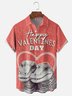 Moisture-wicking Valentine's Day Crocodile Heart Chest Pocket Casual Shirt
