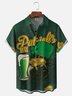 Moisture-wicking St. Patrick's Day Four Leaf Clover Beer Chest Pocket Casual Shirt