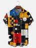 Moisture Wicking, Geometric Abstract Artwork Chest Pocket Holiday Shirt