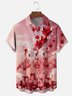 Moisture-wicking Valentine's Day Flamingo Heart Chest Pocket Casual Shirt