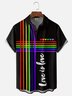 Moisture Wicking Valentine's Day Heart Rainbow Geometric Chest Pocket Holiday Shirt