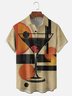 Moisture Wicking Geometric Abstract Art Painting Cocktail Chest Pocket Holiday Shirt